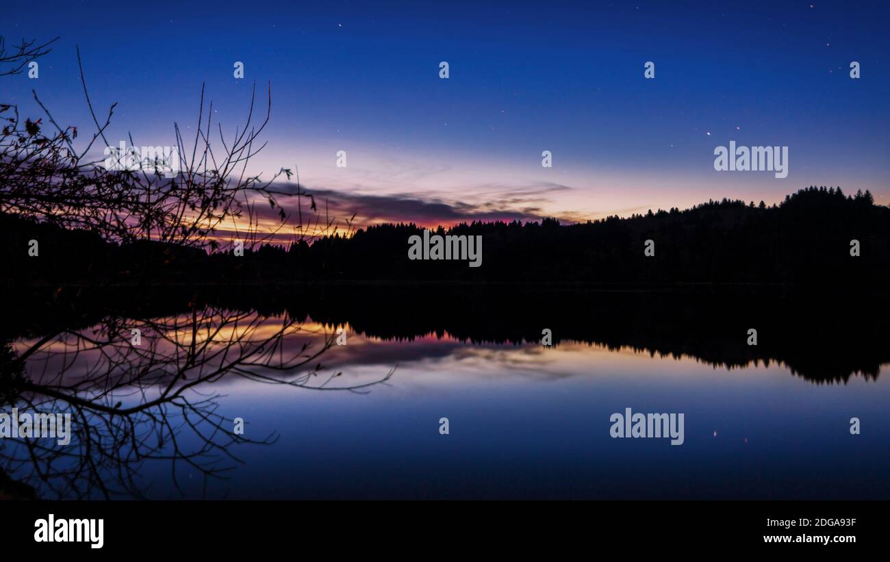 Sonnenuntergang in Stone Lagoon, Humboldt County, Kalifornien Stockfoto