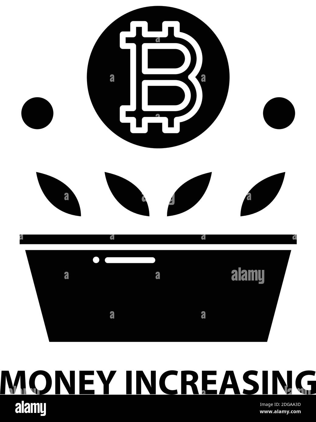 Symbol mit Geldvermehrungsmöglichkeit, schwarzes Vektorzeichen mit editierbaren Striche, Konzeptdarstellung Stock Vektor
