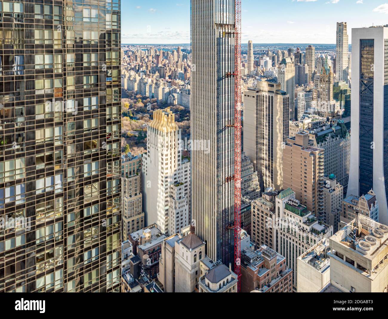 Luftaufnahme der 111 West 57th Street und Umgebung, NY, NY Stockfoto