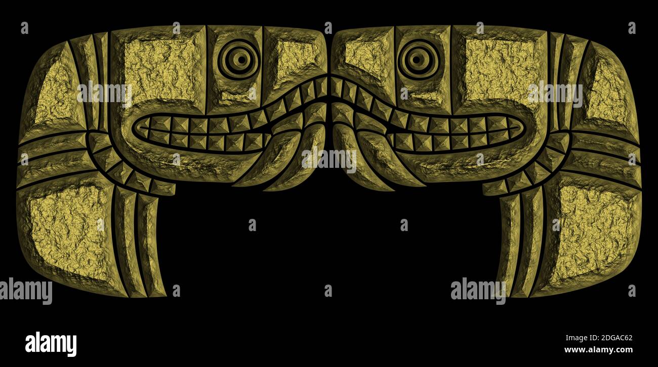 Abbildung des aztekischen Göttin der Erde Verbundes von Schlange Köpfe Stockfoto