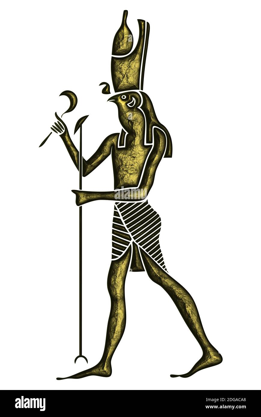 Gott des alten Ägypten- Horus - Heru - der Falkenkopf gott - ist eine der ältesten Gottheiten in der Das Alte Ägypten Stockfoto