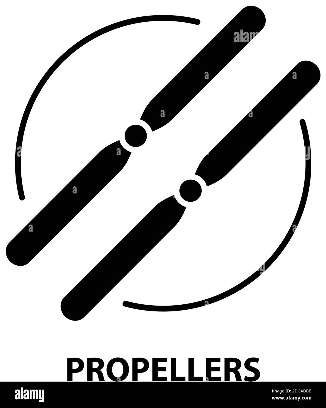 Propeller-Symbol, schwarzes Vektorzeichen mit bearbeitbaren Konturen, Konzeptdarstellung Stock Vektor