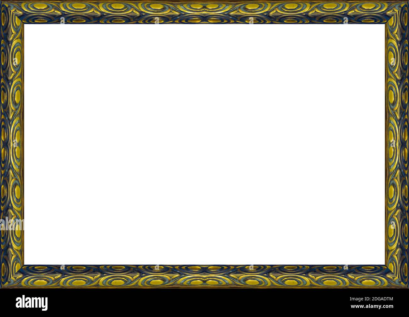 Weißer Rahmen Im Querformat Mit Kunstvollen Bronzerahmen Stockfoto