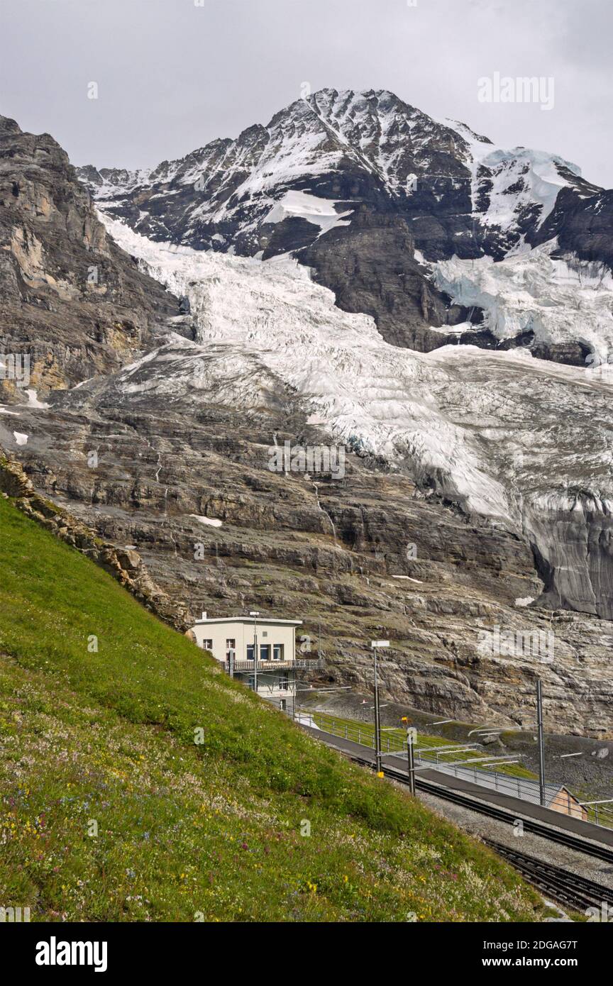 Restaurant im Eigergletscher, Jungfrau Region, Schweiz Stockfoto