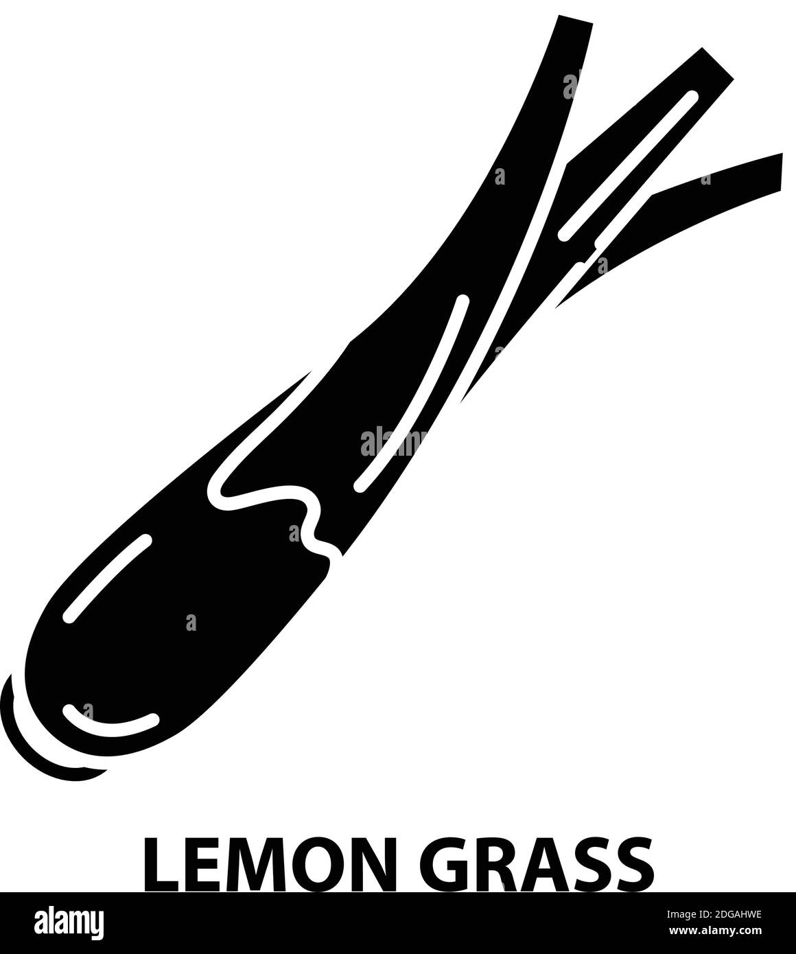Zitronengras-Symbol, schwarzes Vektorzeichen mit bearbeitbaren Striche, Konzeptdarstellung Stock Vektor