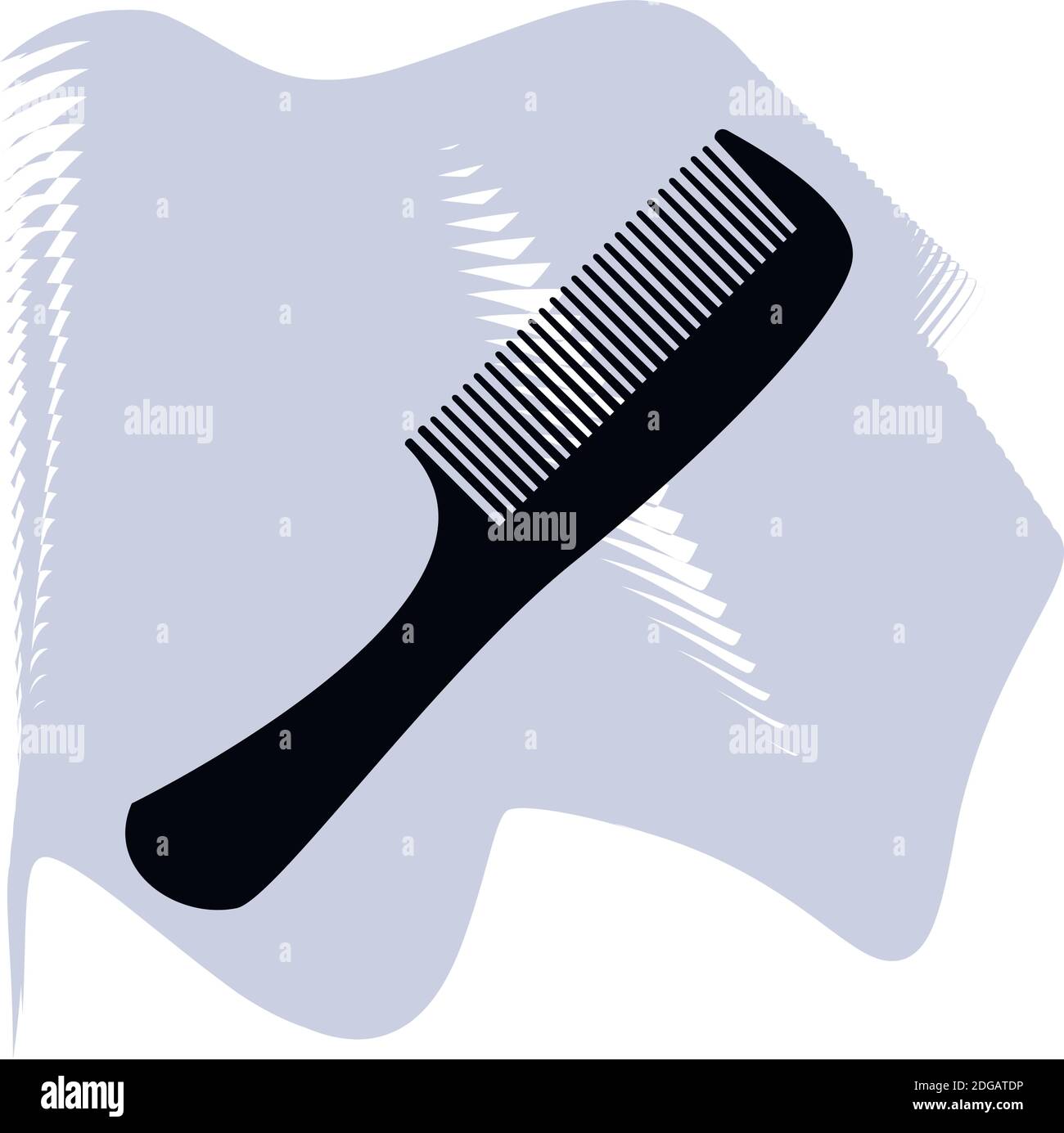 Kamm Vektor, Friseur, Salon, Haar, schwarzer Kamm auf lila Punkt Symbol eines Sets, isoliert auf weißem Hintergrund. EPS 10 Stock Vektor