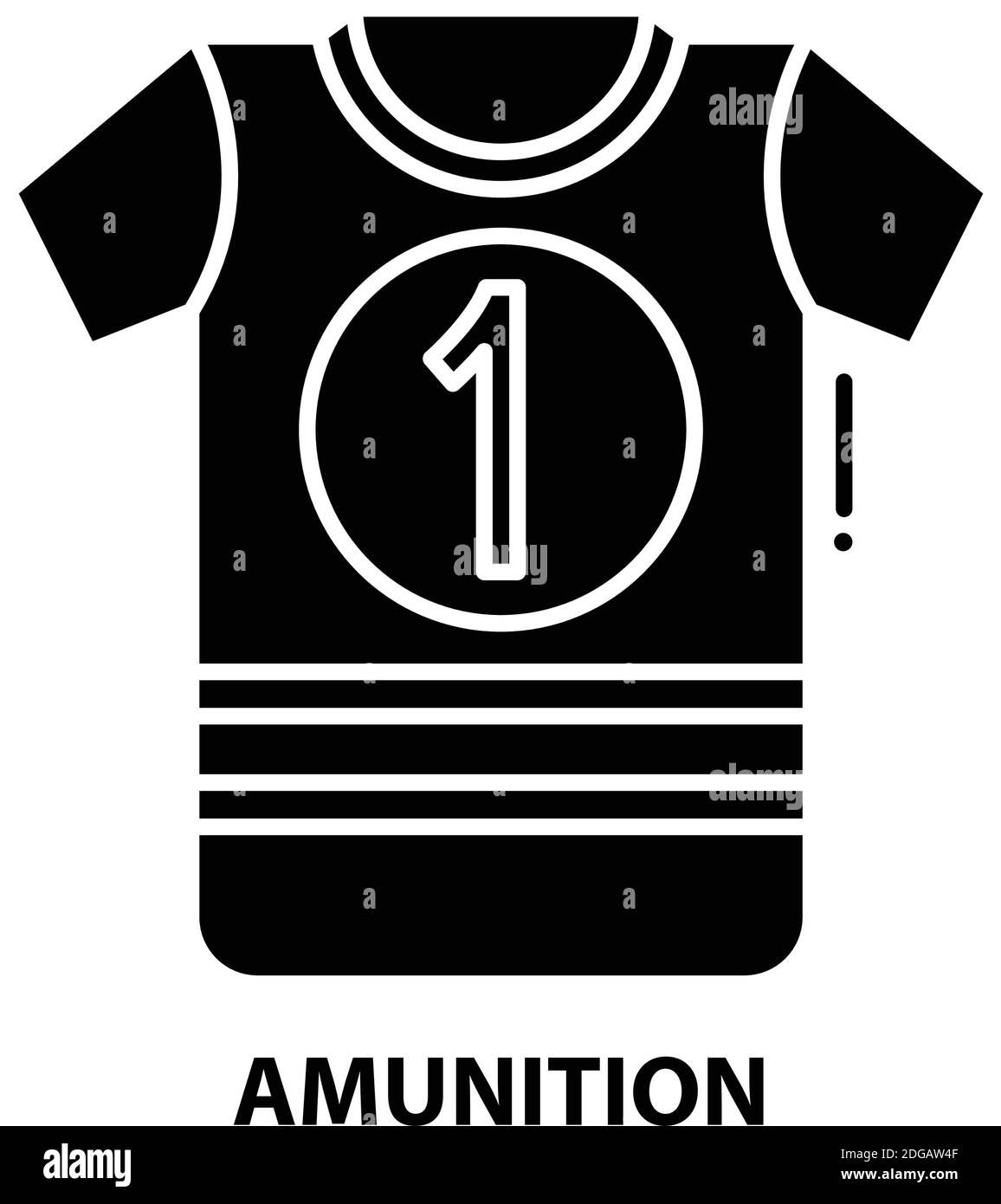 Symbol für Amunition, schwarzes Vektorzeichen mit editierbaren Konturen, Konzeptdarstellung Stock Vektor
