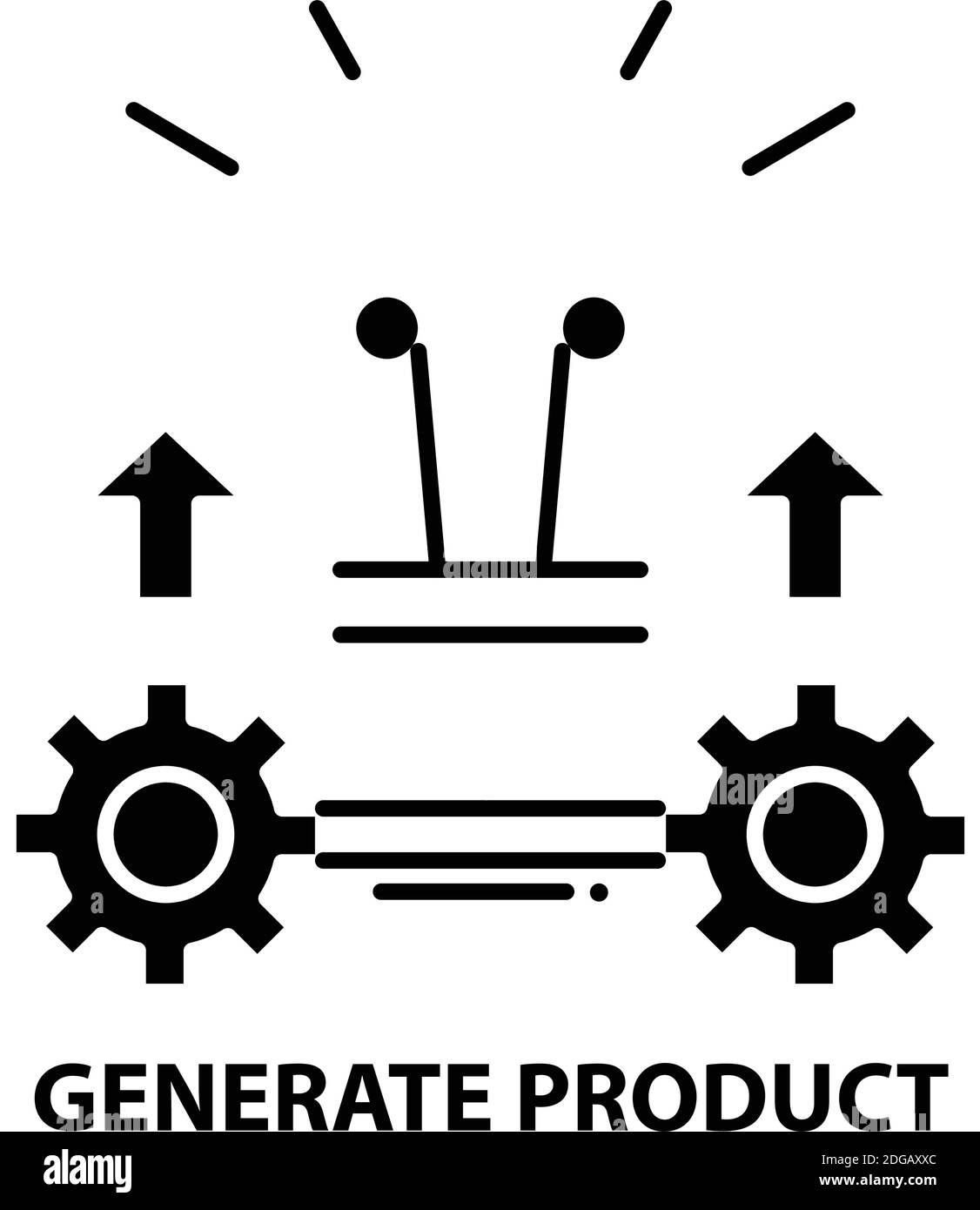 Produktsymbol generieren, schwarzes Vektorzeichen mit bearbeitbaren Konturen, Konzeptdarstellung Stock Vektor