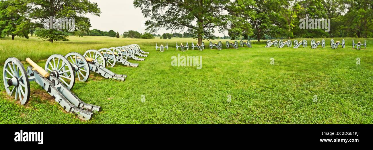 Kanonen in einem Park, Valley Forge National Historic Park, Philadelphia, Pennsylvania, USA Stockfoto