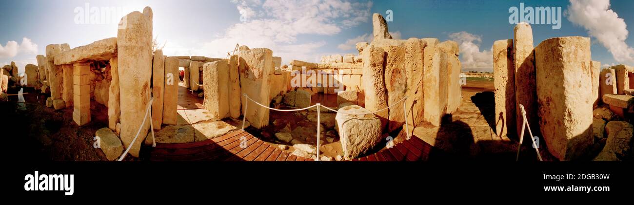 Ruinen von Ggantija Tempeln, Gozo, Malta Stockfoto