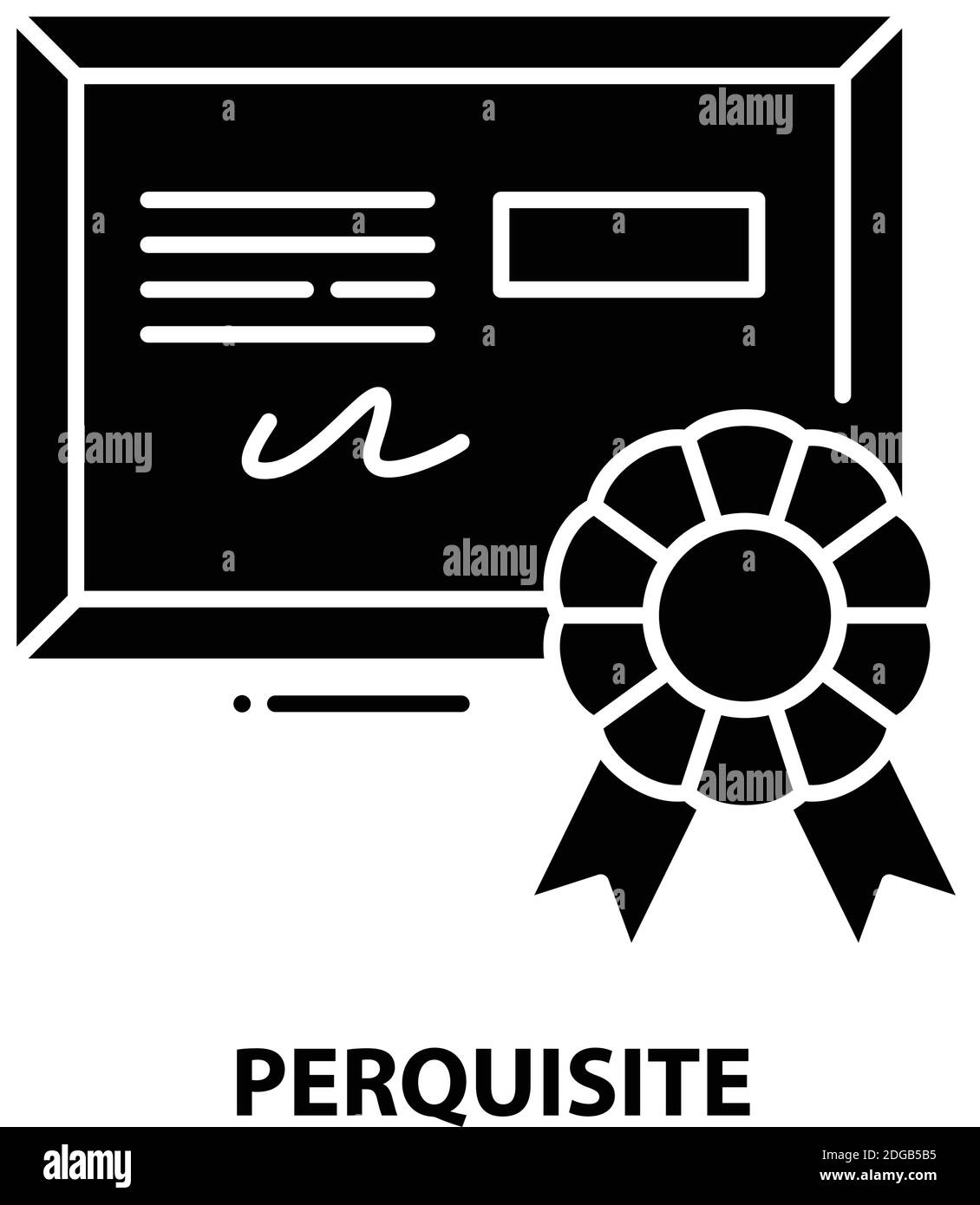 Perquisite-Symbol, schwarzes Vektorzeichen mit editierbaren Konturen, Konzeptdarstellung Stock Vektor