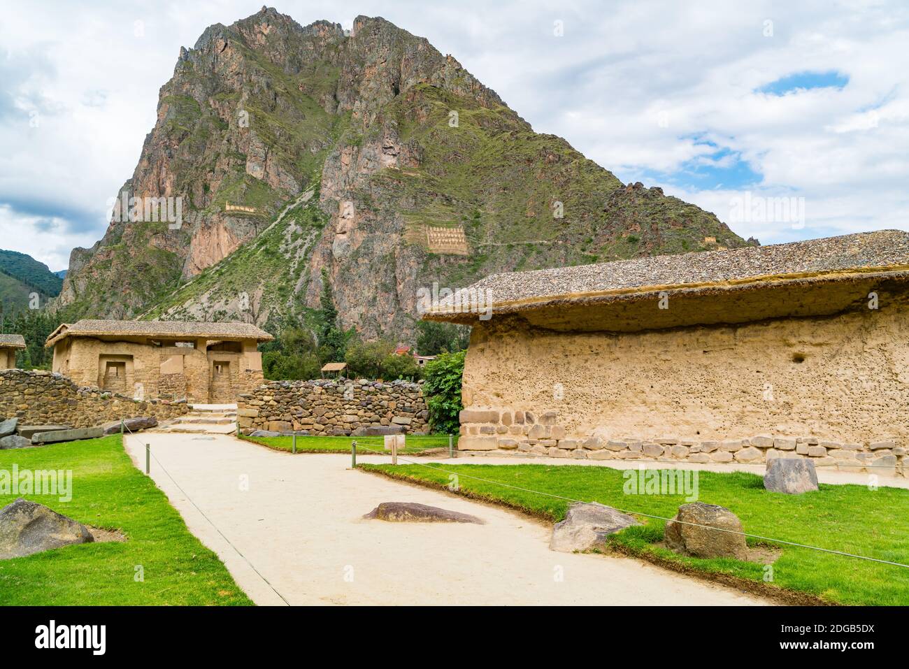 Inka-Ruinen bei Ollantaytambo im heiligen Tal Stockfoto