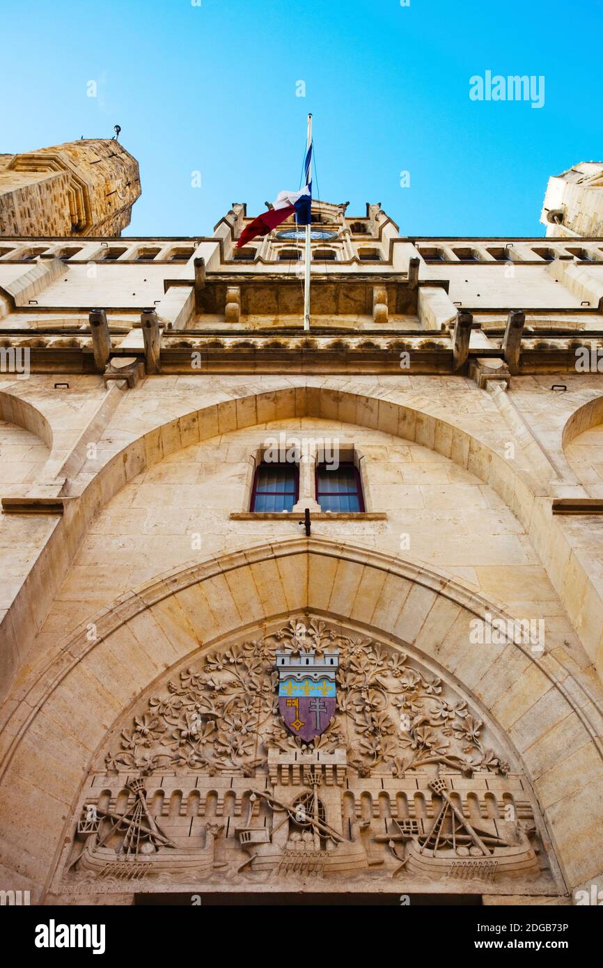 Rathaus am Place de l'Hotel de Ville, Narbonne, Aude, Languedoc-Roussillon, Frankreich Stockfoto