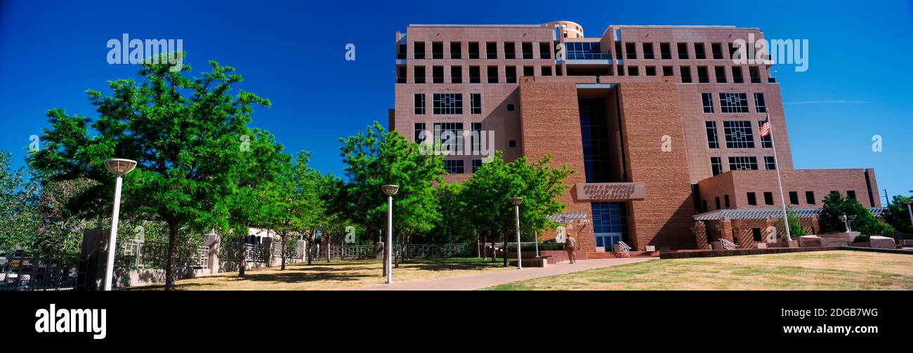 Fassade eines Regierungsgebäudes, Pete V.Domenici United States Courthouse, Albuquerque, New Mexico, USA Stockfoto