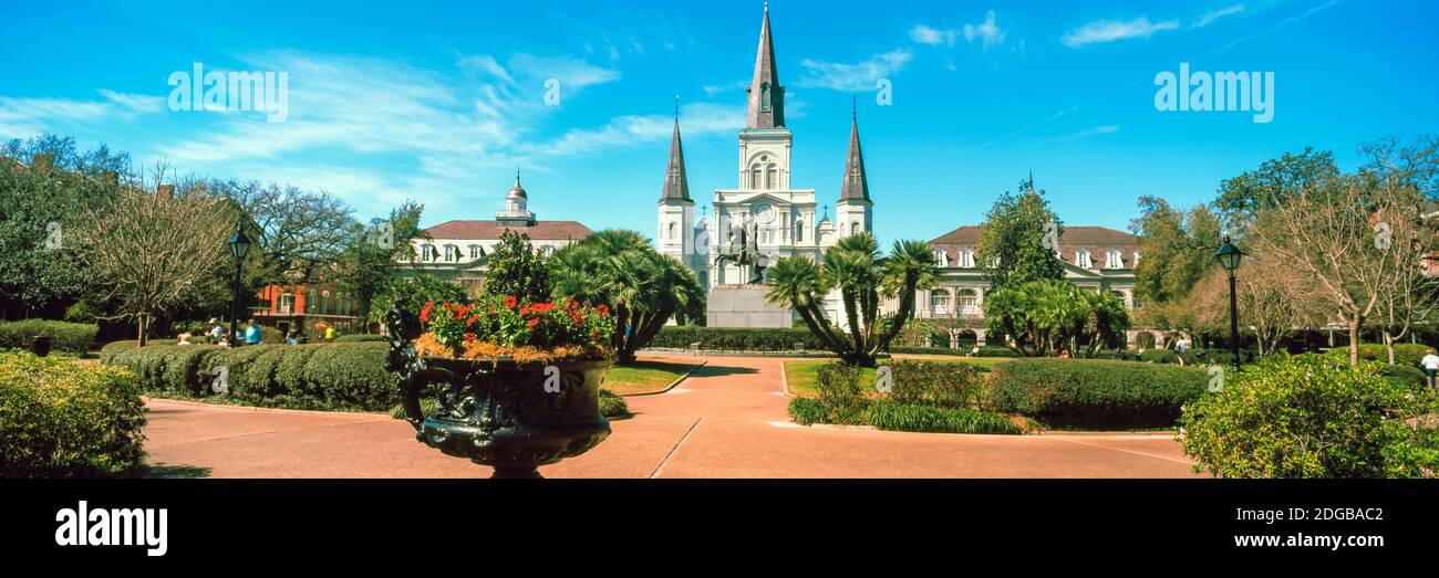 Garten der St. Louis Kathedrale, Jackson Square, French Quarter, New Orleans, Louisiana, USA Stockfoto