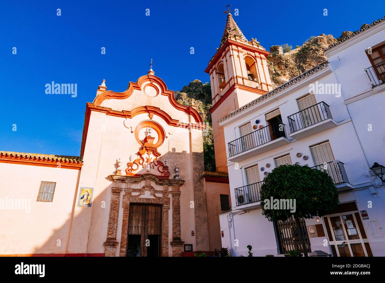 Die Kirche von Santa María de la Mesa, auch Santa María de la Meza, ein herausragendes Beispiel der andalusischen religiösen Architektur aus der zweiten Hälfte des Stockfoto