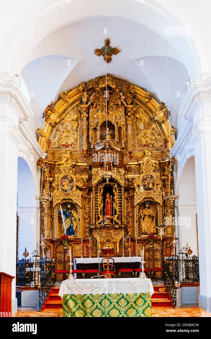 Die Kirche Santa María de la Mesa, auch Santa María de la Meza. An der Spitze der Kirche steht der Hauptaltar, eine bemerkenswerte künstlerische Kreatio Stockfoto