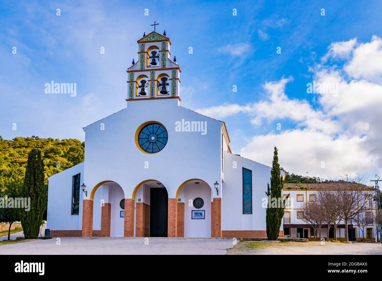 Das Heiligtum unserer Lieben Frau von den Bergen - Nuestra Señora de las Montañas ist das marianische Wallfahrtszentrum von Die gesamte Region, von denen Villamartín Stockfoto