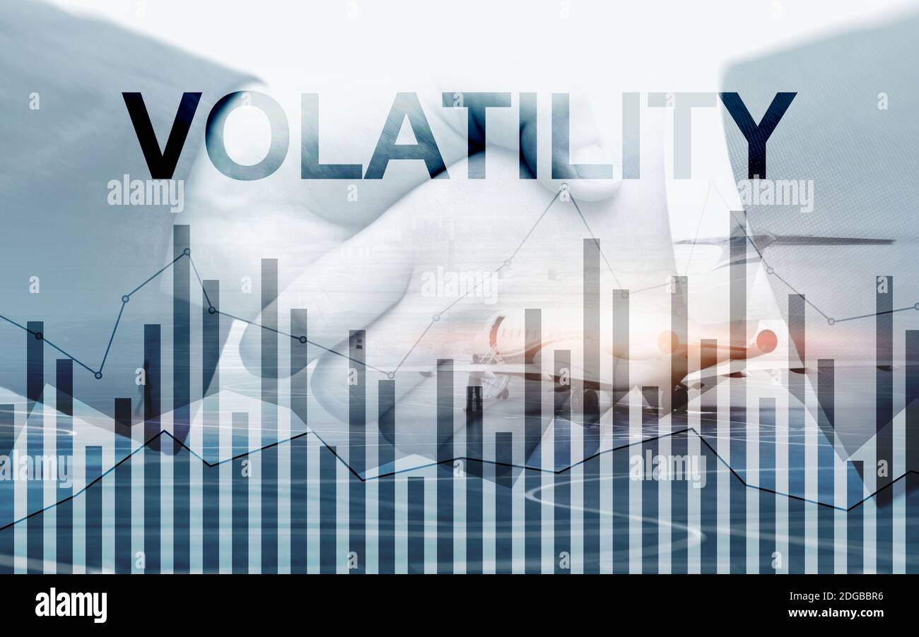 Volatilität Finanzmarktkonzept. Aktien- und Handelskonzept Stockfoto