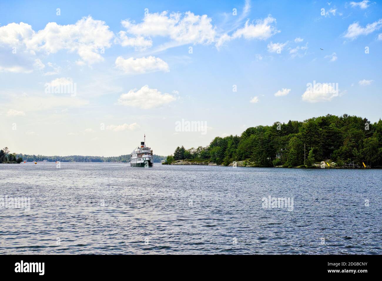 Dampfer Wenonah II in einem See, Lake Muskoka, Gravenhurst Bay, Ontario, Kanada Stockfoto