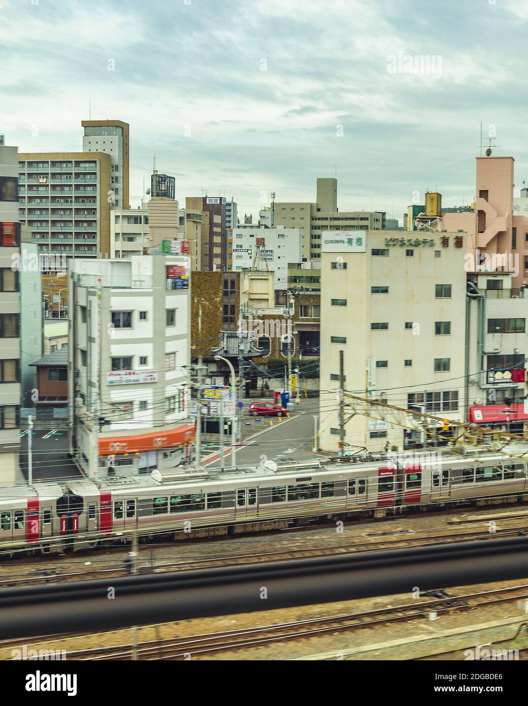 Japanische Stadt Szene Zug Standpunkt Stockfoto