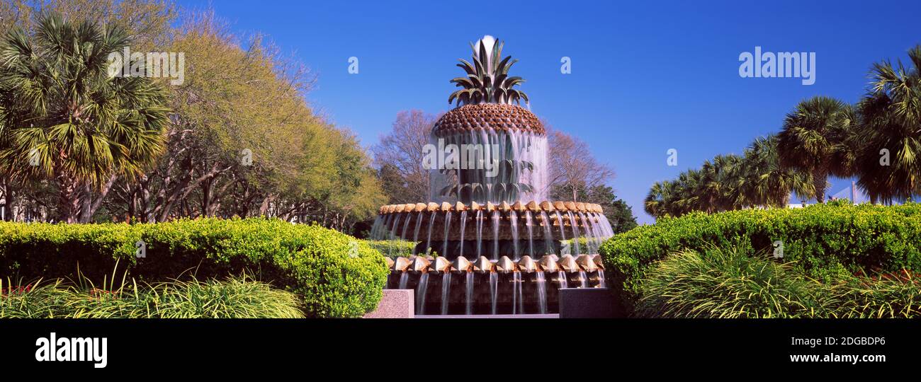 Ananas-Brunnen in einem Park, Waterfront Park, Charleston, South Carolina, USA Stockfoto