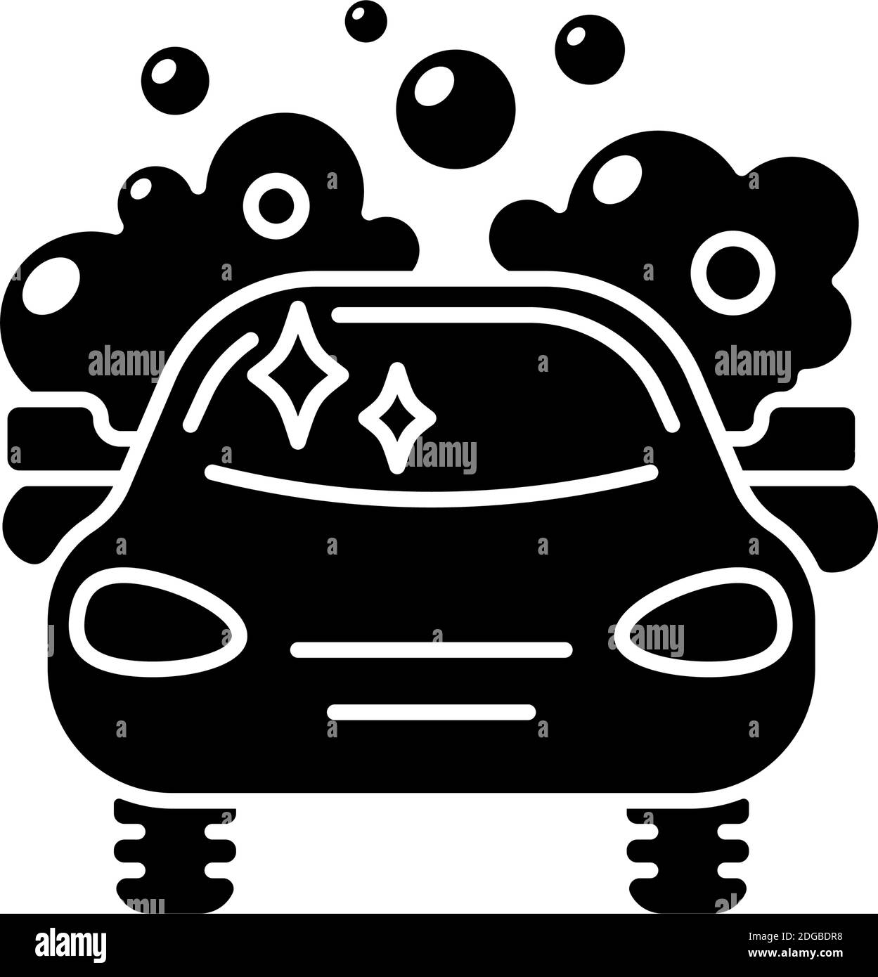 Schwarzes Glyphensymbol für Autowäsche Stock Vektor