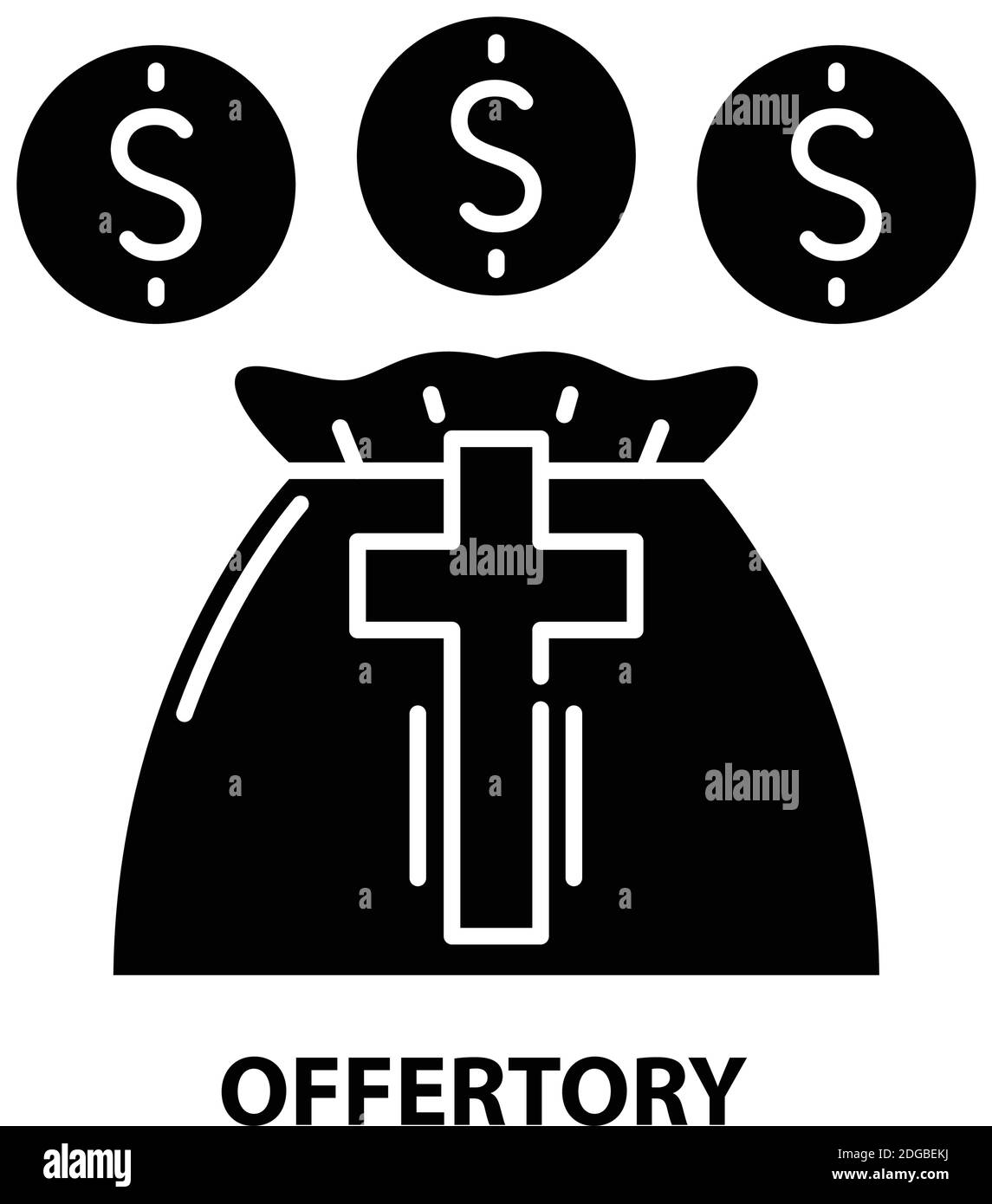 Offertorium-Symbol, schwarzes Vektorzeichen mit editierbaren Konturen, Konzeptdarstellung Stock Vektor