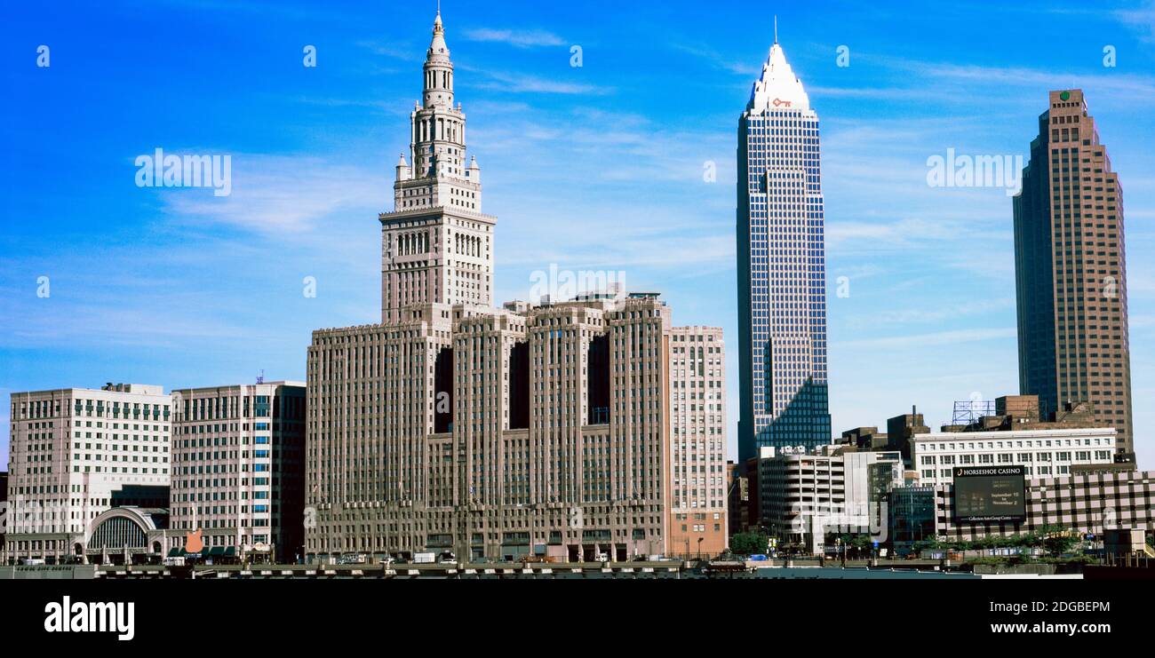 Wolkenkratzer in einer Stadt, Cleveland, Ohio, USA Stockfoto