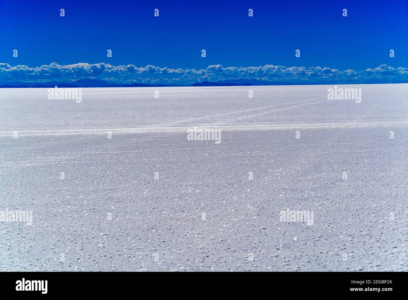 Blick auf den Salar de Uyuni, die größte Salzpfanne der Welt in der Provinz Daniel Campos in Potosi Stockfoto