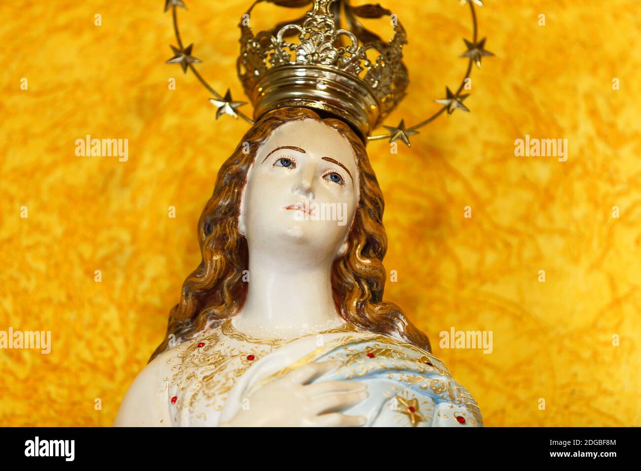 Statue des Bildes unserer Lieben Frau von der Unbefleckten Empfängnis, Mutter Gottes in der katholischen Religion, Jungfrau Maria Stockfoto