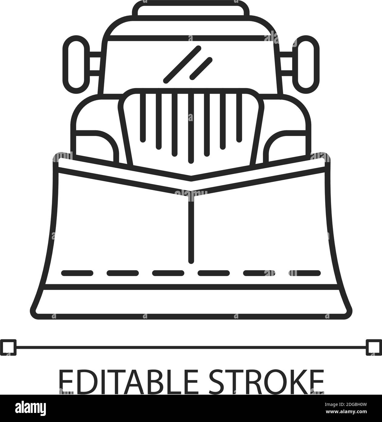 Schneeschaufeln für LKWs lineares Symbol Stock Vektor