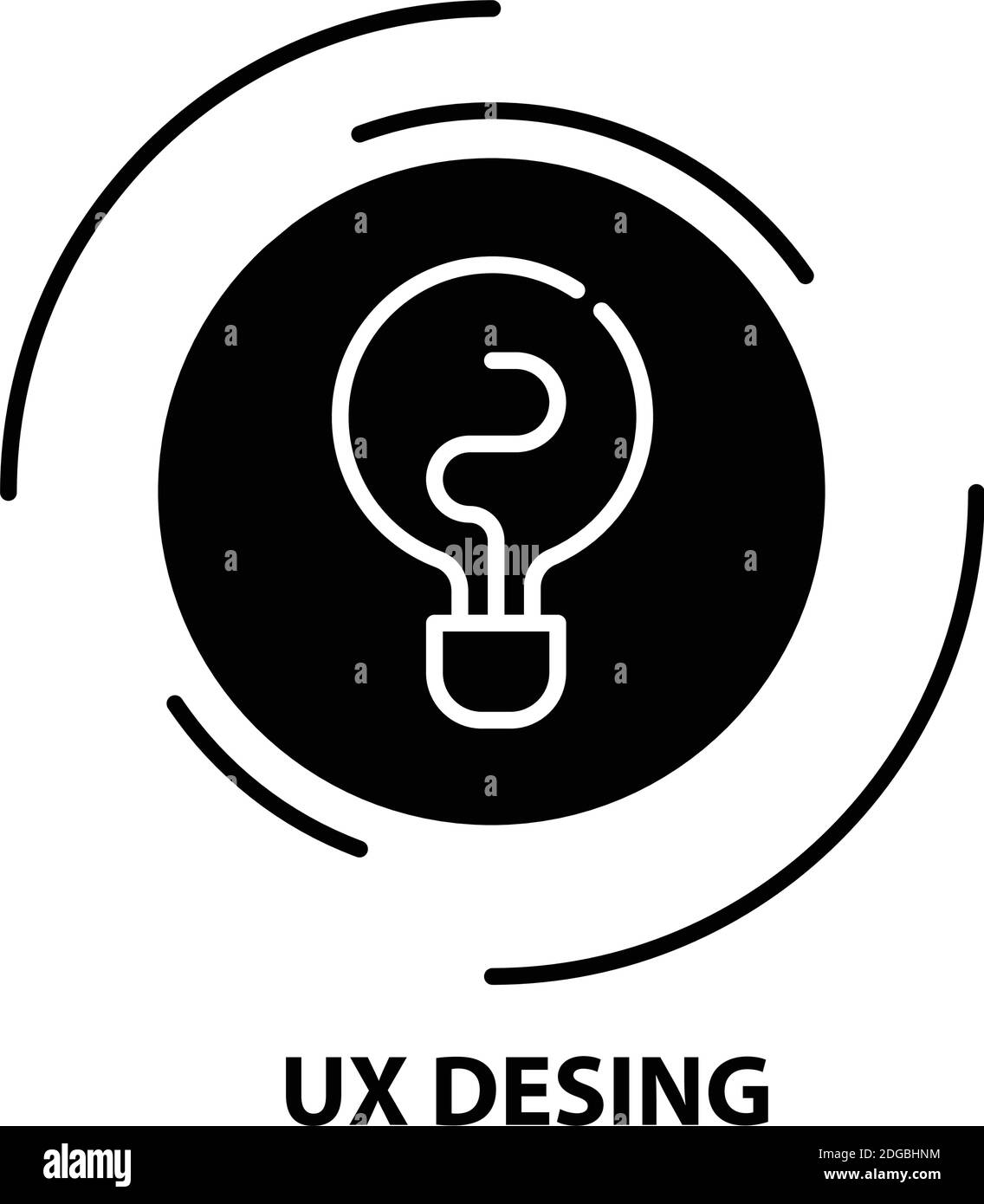 ux-Design-Symbol, schwarzes Vektorzeichen mit editierbaren Konturen, Konzeptdarstellung Stock Vektor