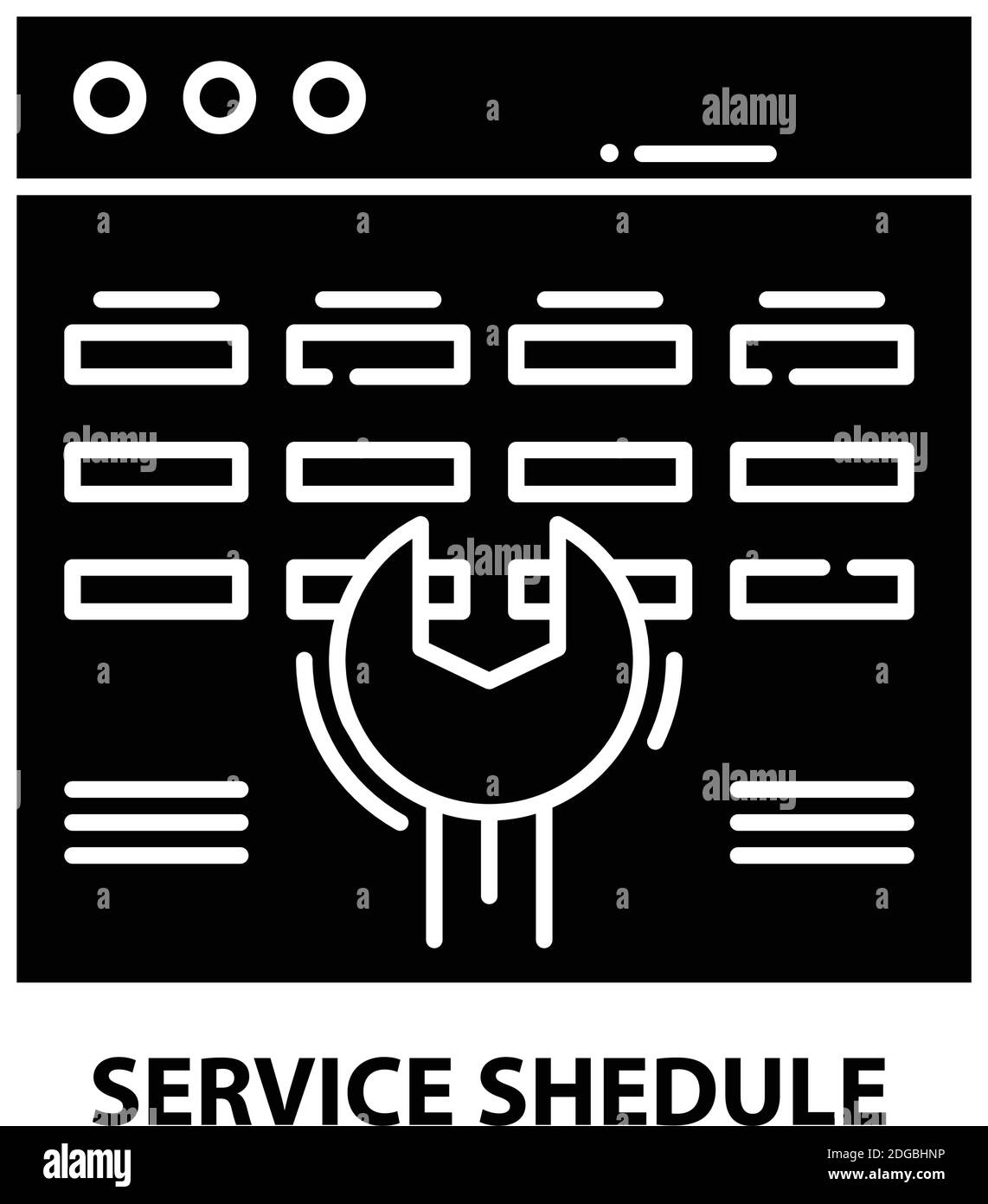 Service-Plan-Symbol, schwarzes Vektorzeichen mit editierbaren Konturen, Konzeptdarstellung Stock Vektor