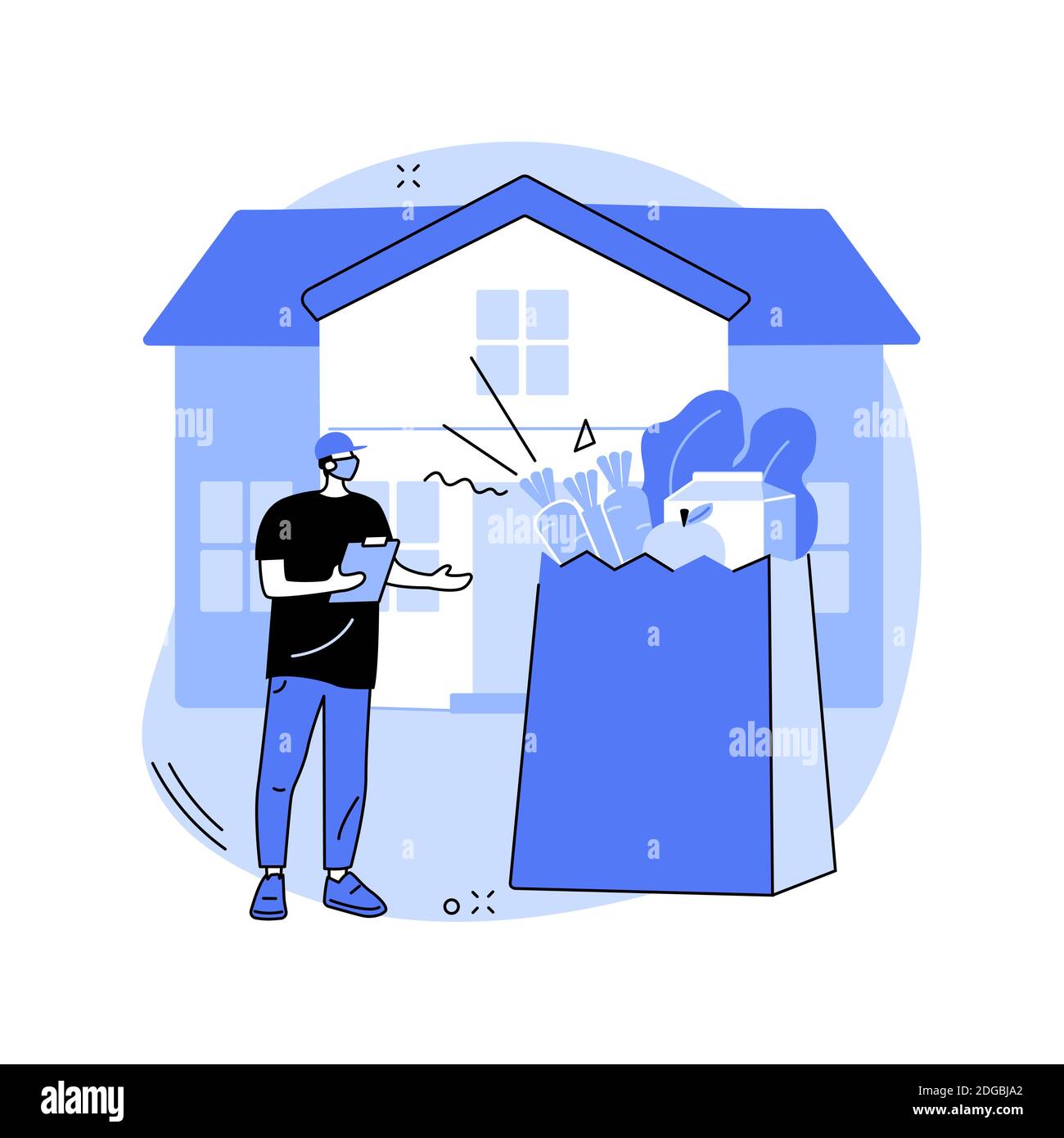 Lebensmittelgeschäft Lieferung Service abstrakt Konzept Vektor Illustration. Stock Vektor