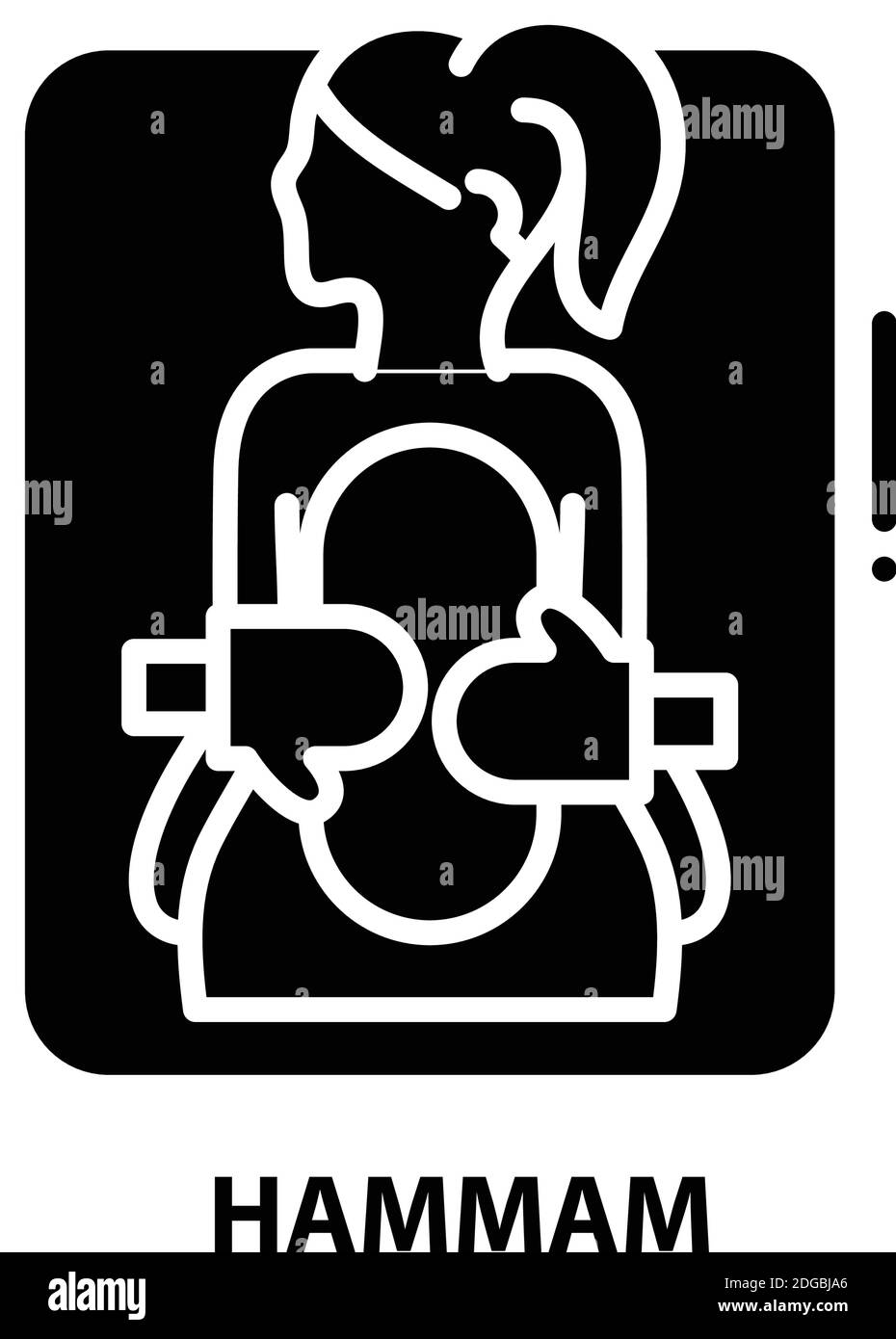Hammam-Symbol, schwarzes Vektorzeichen mit editierbaren Striche, Konzeptdarstellung Stock Vektor
