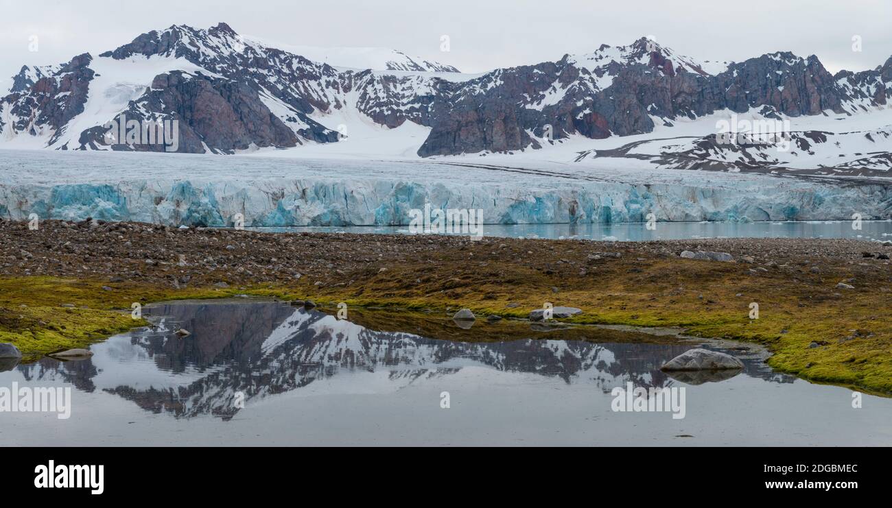 Blick auf den 14. Juli Gletscher, Spitzbergen, Spitzbergen, Svalbard Inseln, Norwegen Stockfoto