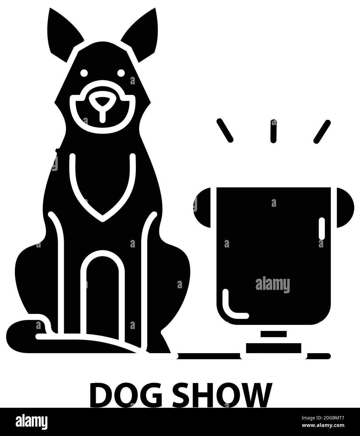 Dog Show Icon, schwarzes Vektorzeichen mit editierbaren Konturen, Konzeptdarstellung Stock Vektor