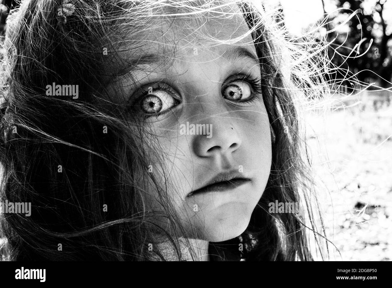 Porträt eines Mädchens überrascht Stockfoto