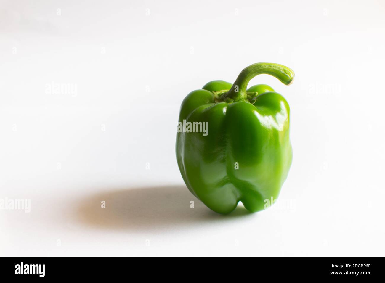 Grüne Paprika isoliert auf weißem Hintergrund. Stockfoto