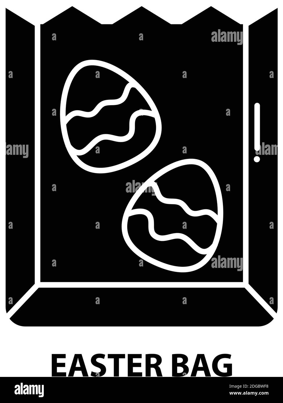 osterbeutel-Symbol, schwarzes Vektorzeichen mit editierbaren Striche, Konzeptdarstellung Stock Vektor