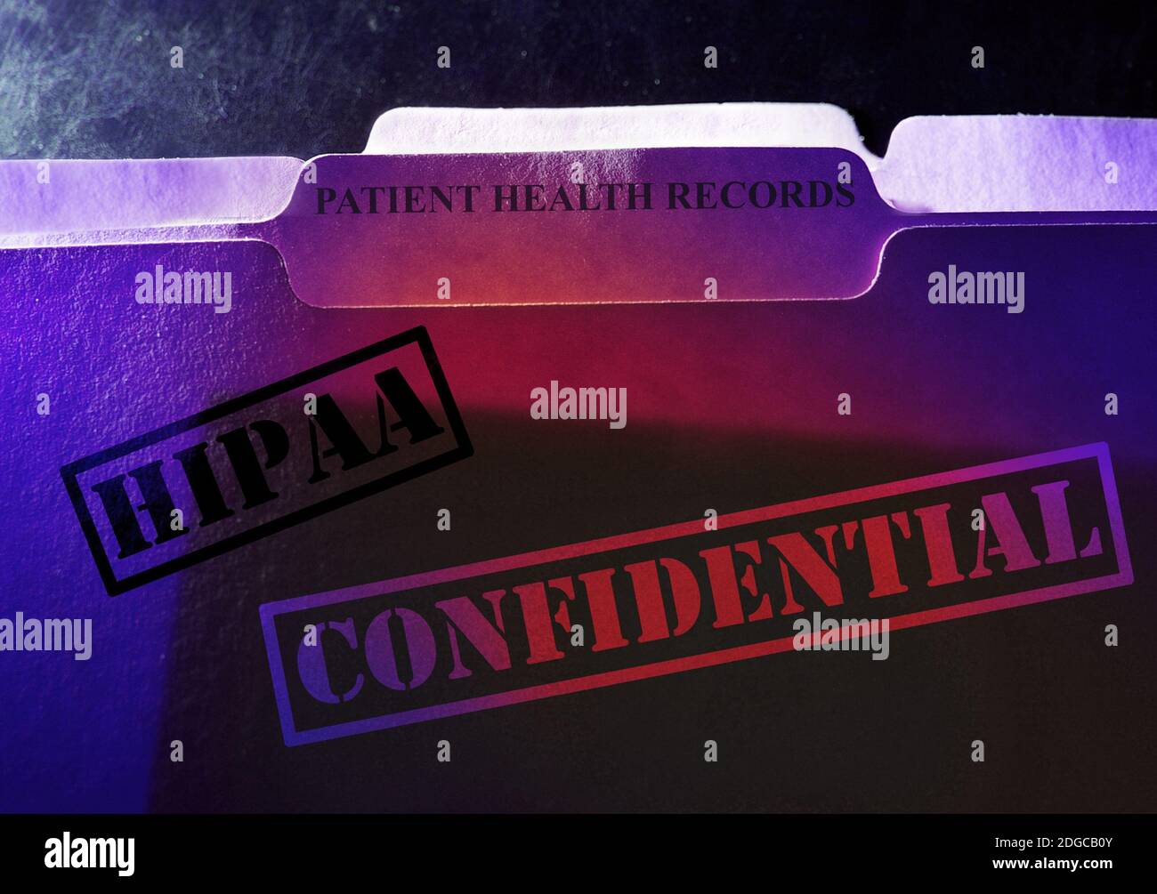 Vertrauliche Patientenakten HIPAA-Ordner Stockfoto