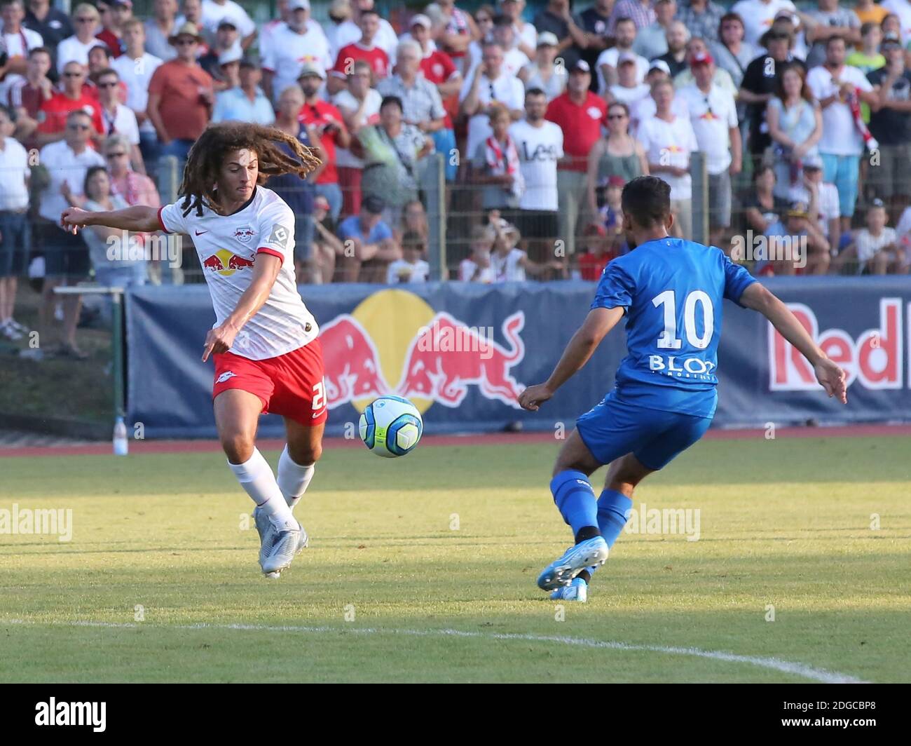 Walisischer Fußballspieler Ethan Ampadu RB Leipzig im Freundschaftsspieler Gegen Stade Rennais am 07/26/2019 Stockfoto