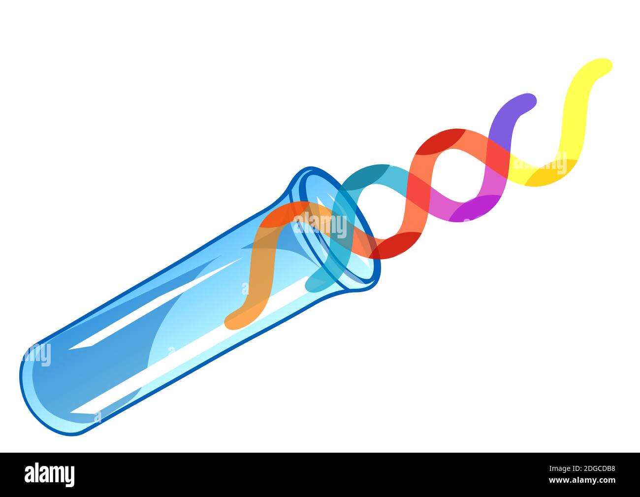DNA-Vektor-Illustration isoliert auf weißem Hintergrund Stock Vektor