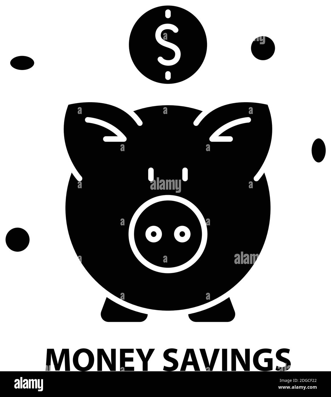 Sparsymbol, schwarzes Vektorzeichen mit editierbaren Striche, Konzeptdarstellung Stock Vektor