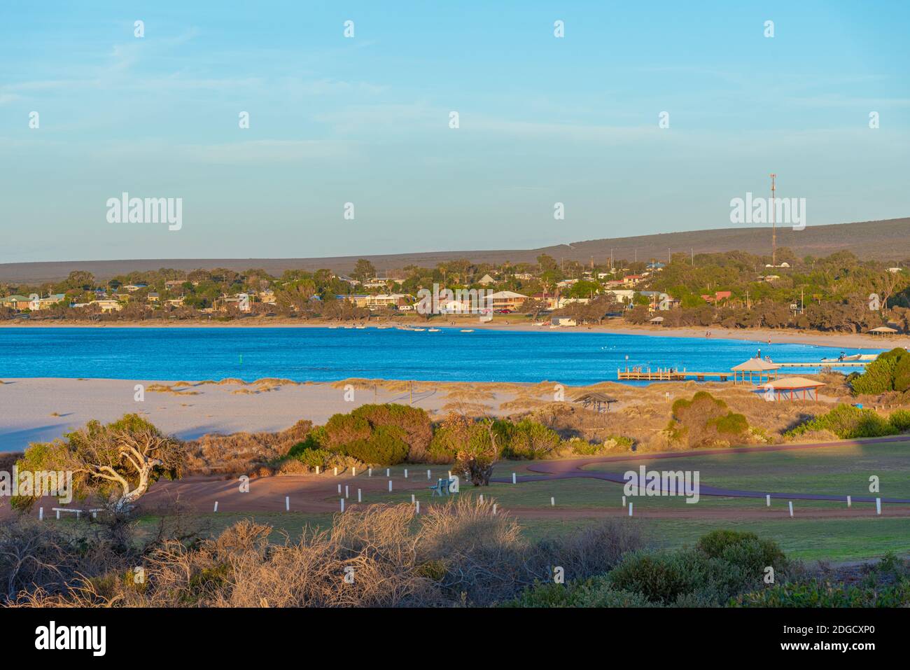 Luftaufnahme der Stadt Kalbarri in Australien Stockfoto