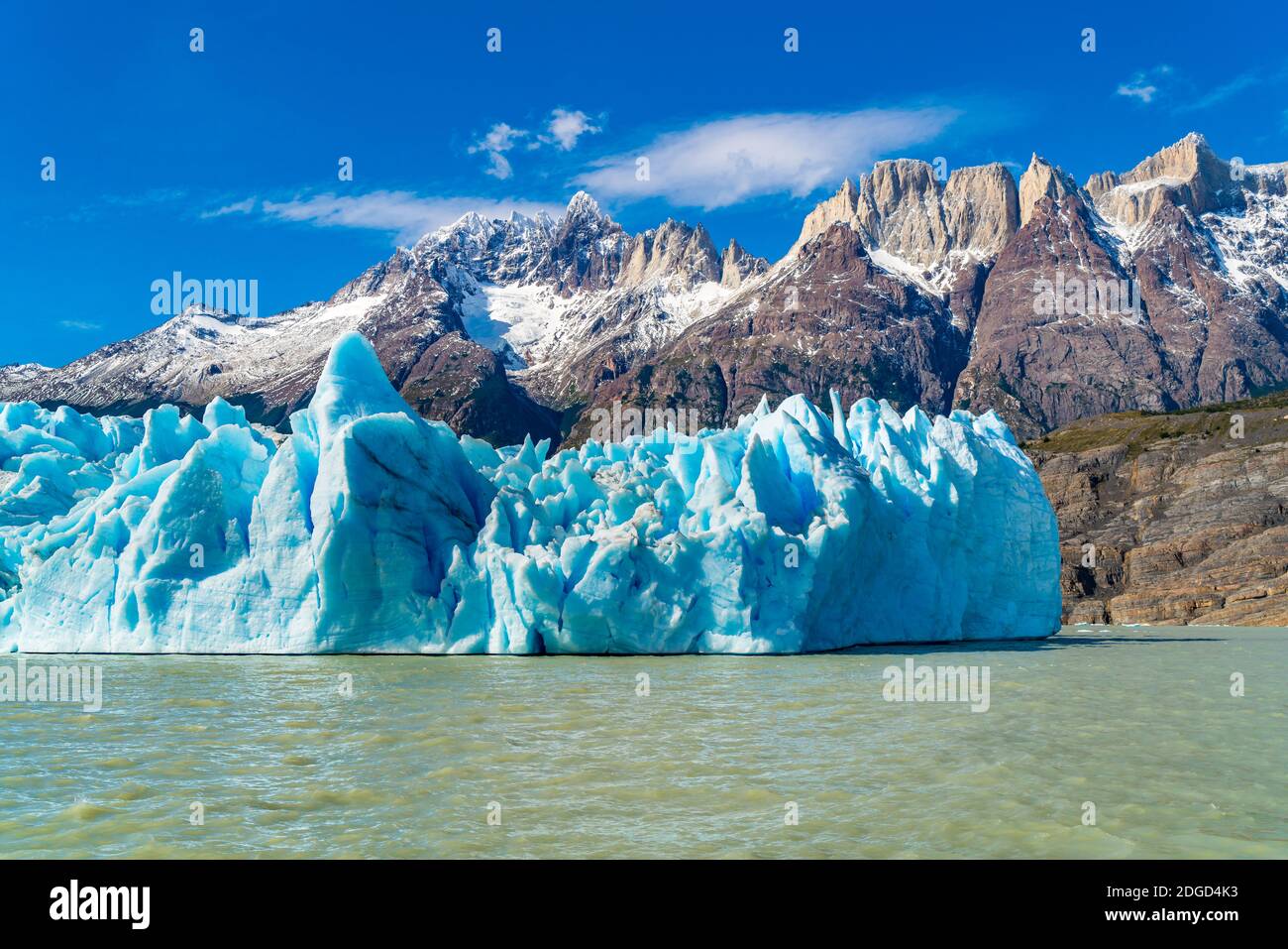 Wunderschöne Naturlandschaft mit Grey Glacier und Grey Lake Stockfoto