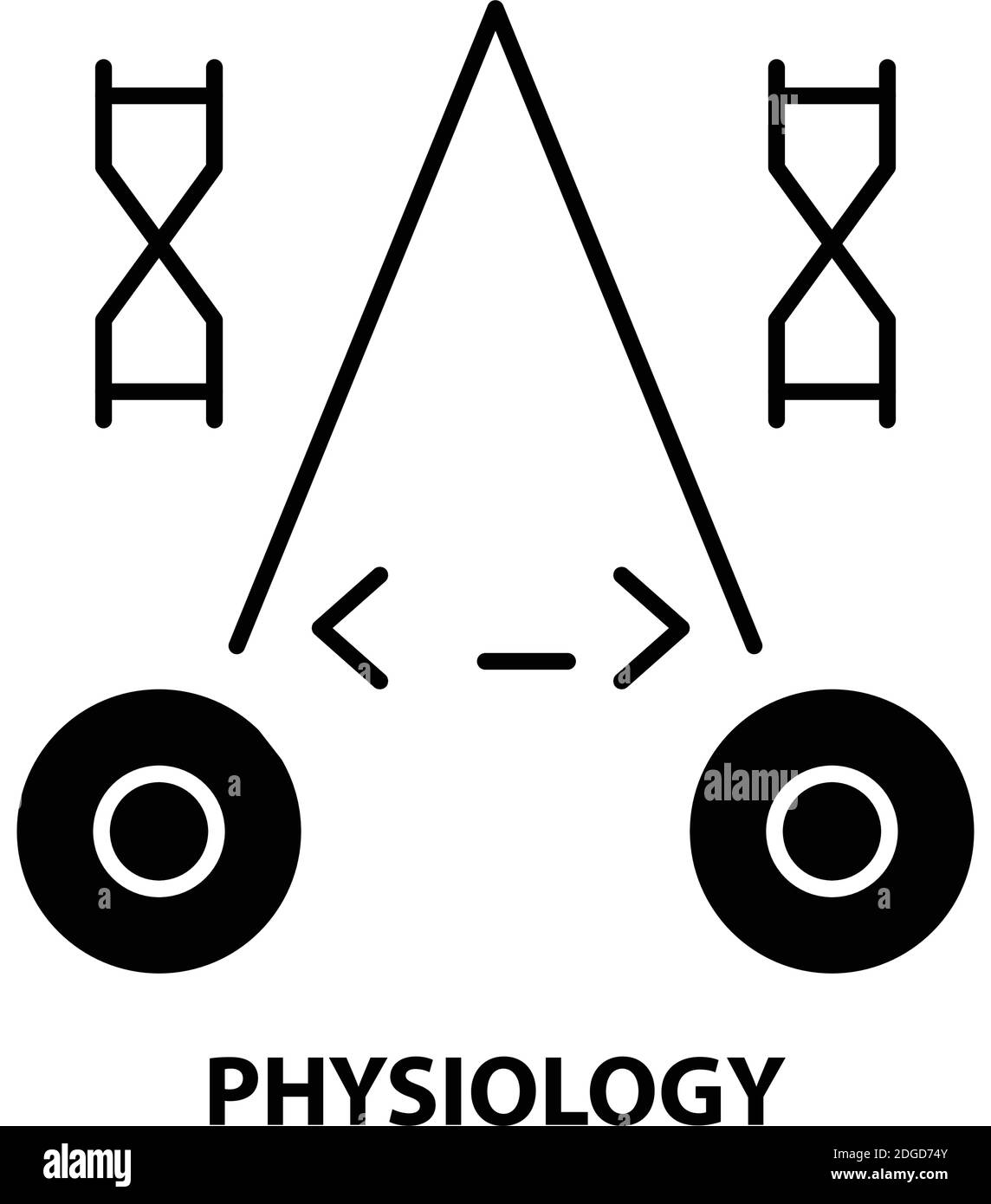 Physiologie-Symbol, schwarzes Vektorzeichen mit editierbaren Konturen, Konzeptdarstellung Stock Vektor