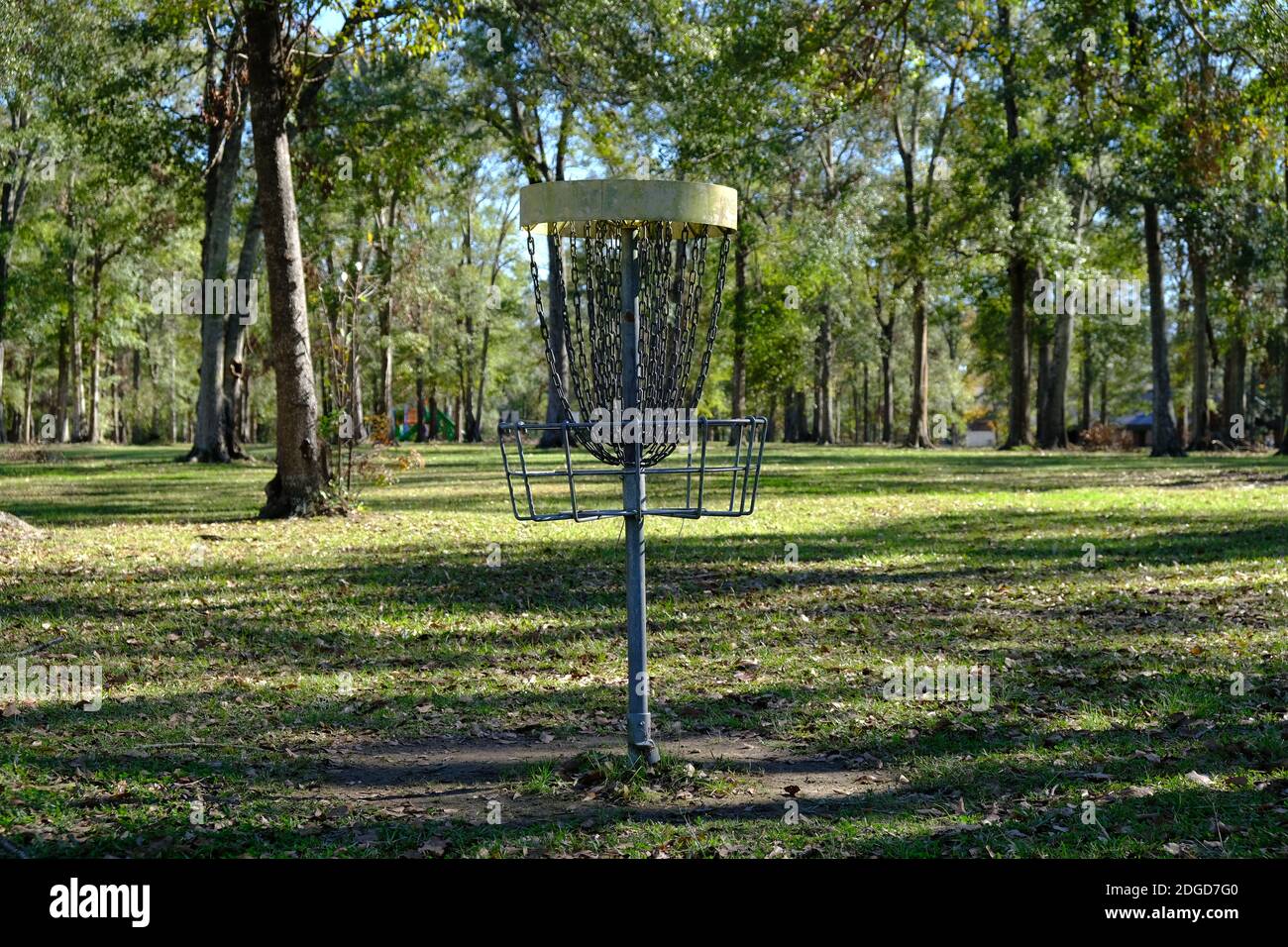 Frisbee Golf Tor in Pa Davis Park, Louisiana. Stockfoto