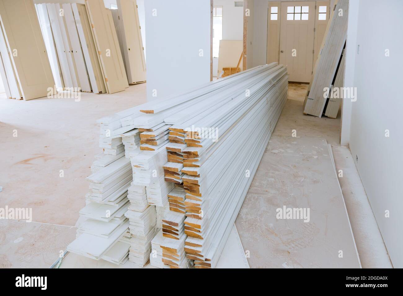 Prozess für den Bau, Umbau, Renovierung, Erweiterung, Restaurierung und Rekonstruktion. Stockfoto